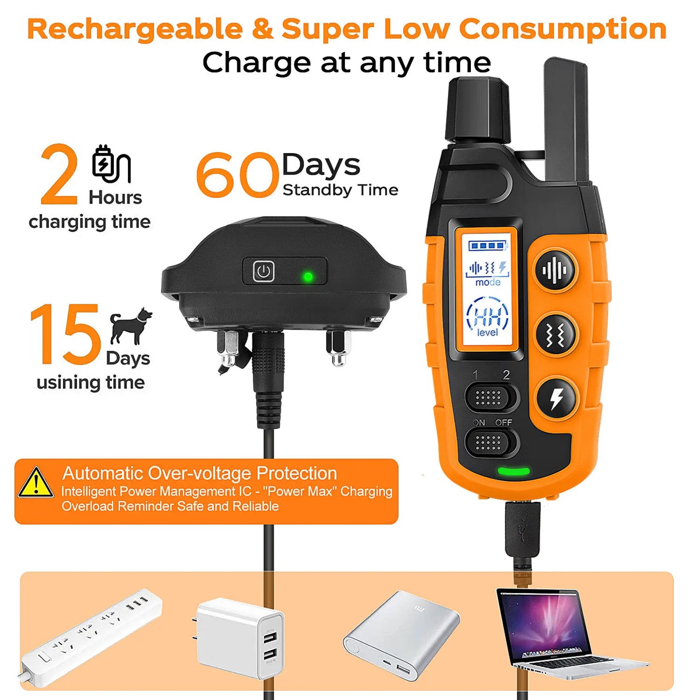 Electric Dog Training Collar With Waterproof Remote Control