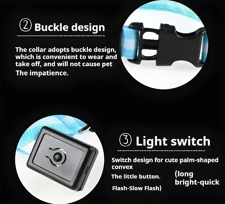 LED Glowing Night Safety Pet Collar