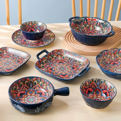 Bohemian 8 Piece Ceramic Dishes Set