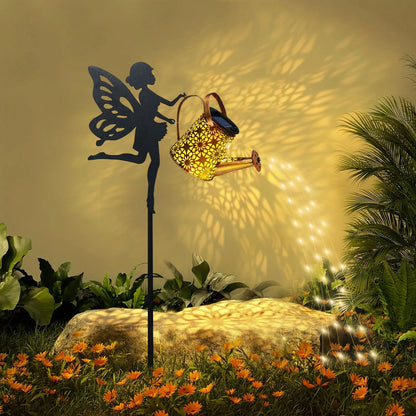 Solar Cat/Dog Watering Can Garden Décor