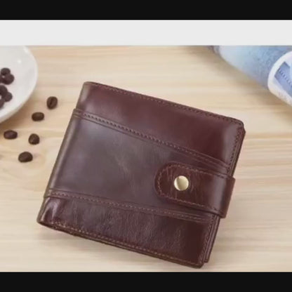 Classic Men's Genuine Leather Wallet Credit Card Holder RFID Coin Purse